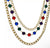 Vintage Bezel Set Jewel Tone Necklace Faceted Glass Goldtone Layered Chains